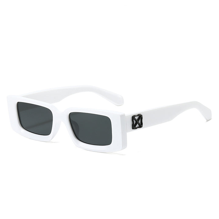 Oversized Geometric Sunglasses with Decorative Metal Accents Bowlift