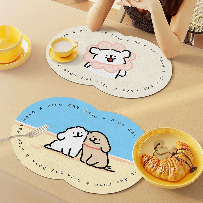 Unisex Cute Cartoon Pet-Themed Mat Bowlift
