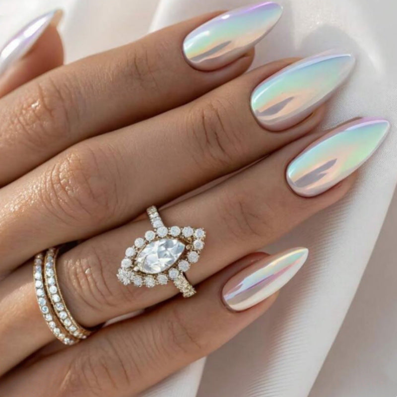 Iridescent Stiletto Press-On Nail Set Bowlift