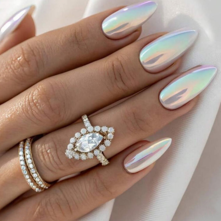 Iridescent Stiletto Press-On Nail Set Bowlift