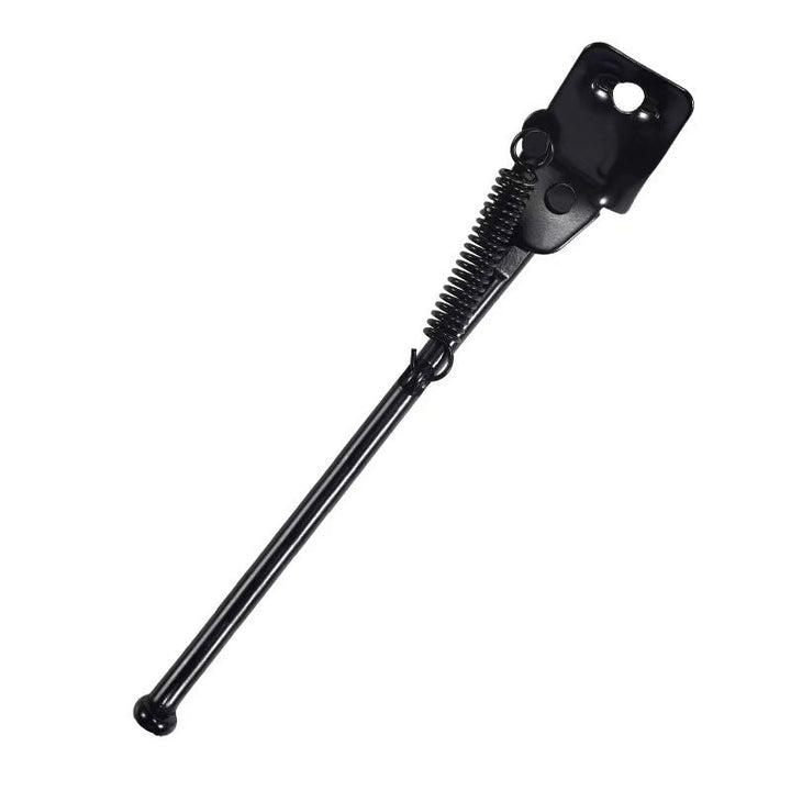 adjustable sixteen inch spring-loaded single-leg bicycle kickstand with sturdy mounting bracket Bowlift