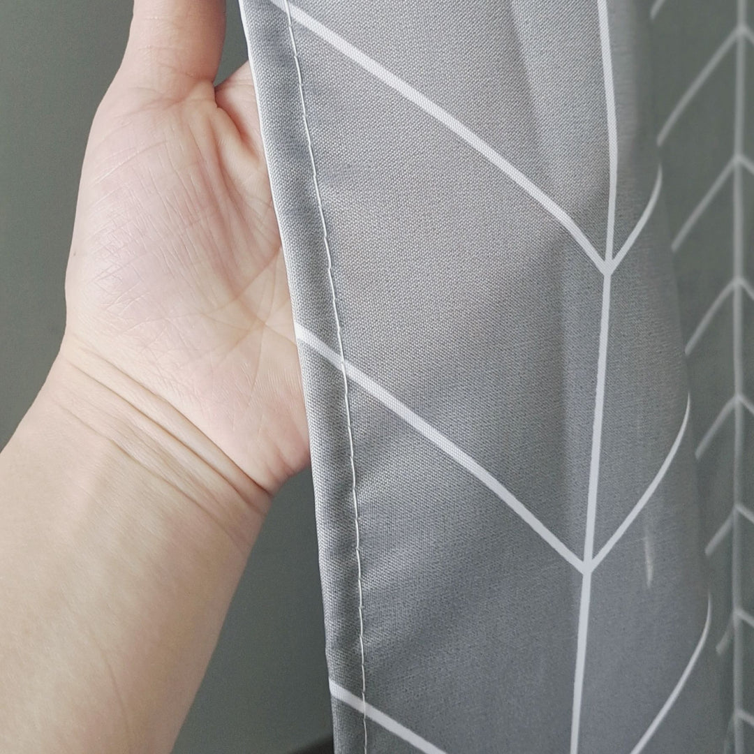 Chevron Patterned Fabric Shower Curtain Bowlift