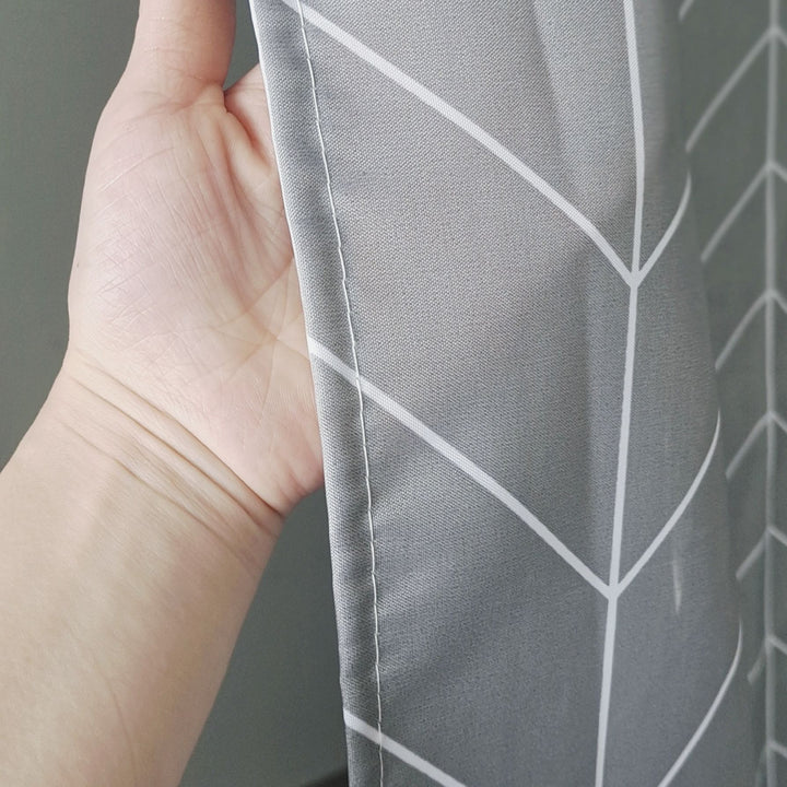 Chevron Patterned Fabric Shower Curtain Bowlift