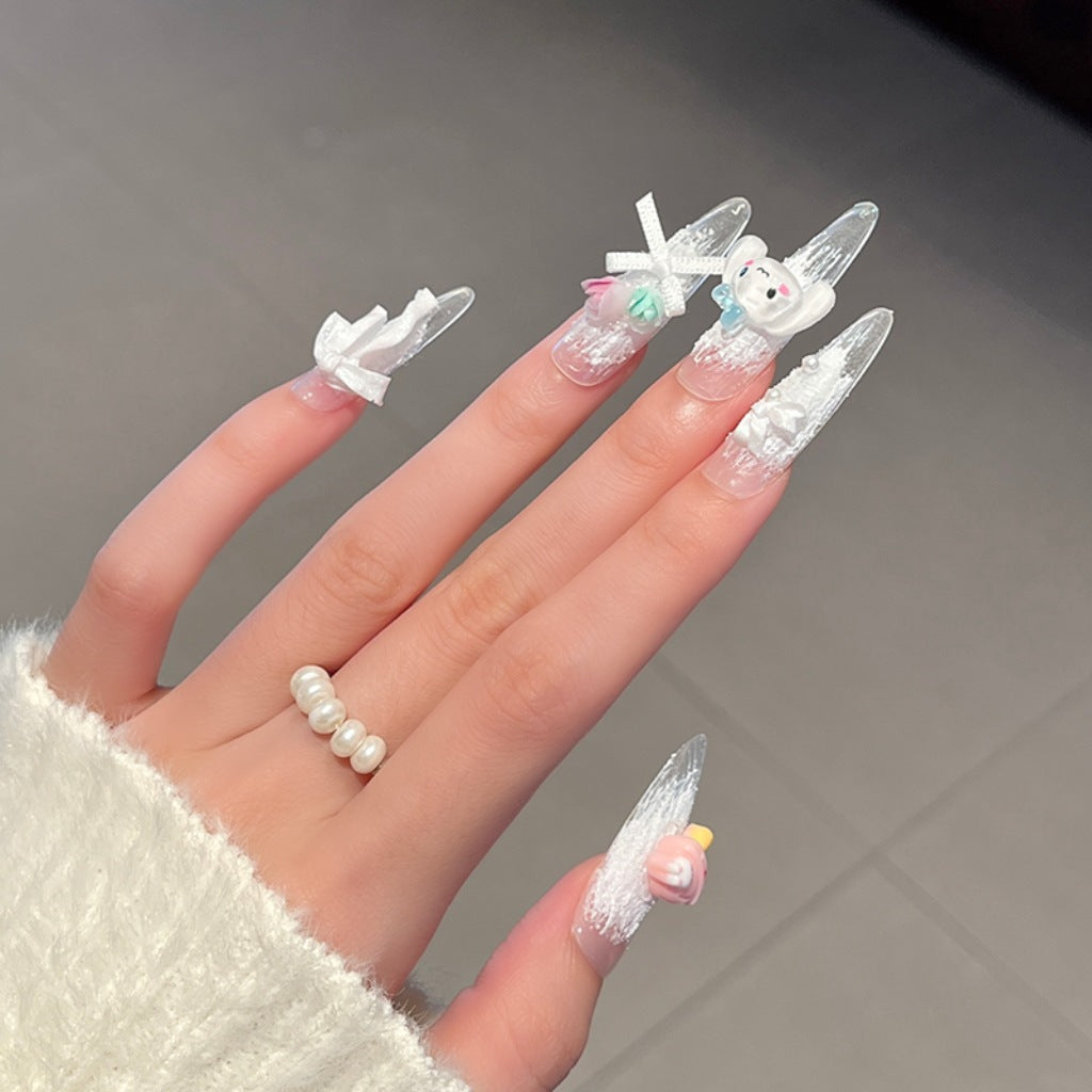 Creative 3D Themed Press-On Nail Art Bowlift