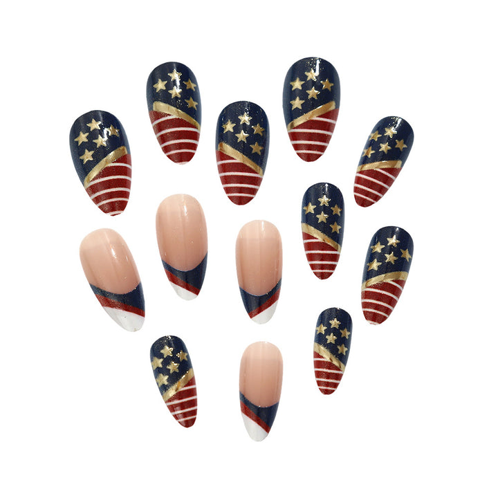 Artful nail tips in patriotic design Bowlift