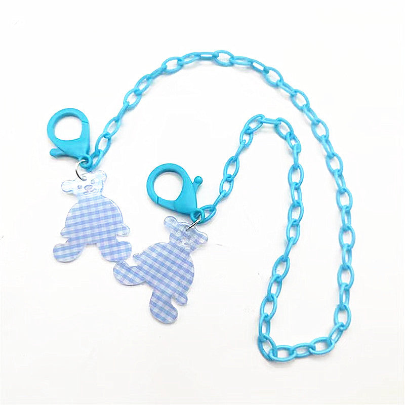Glasses strap made of transparent resin with rainbow pendant Bowlift
