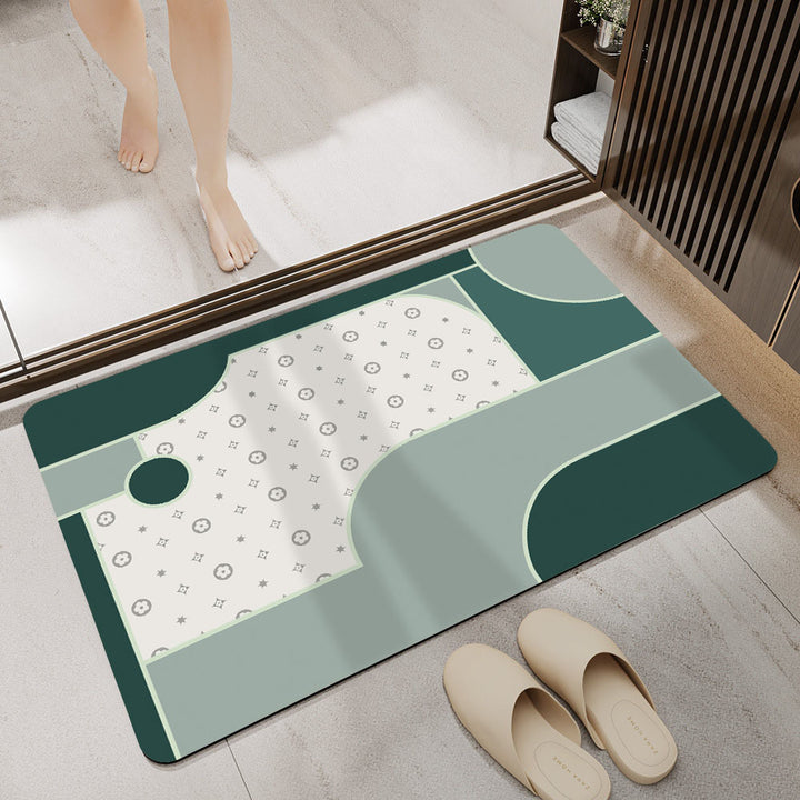 Abstract Geometric Design Bath Mat Bowlift