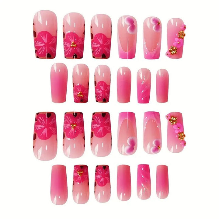 Floral Acrylic Nail Art Enhancements Bowlift