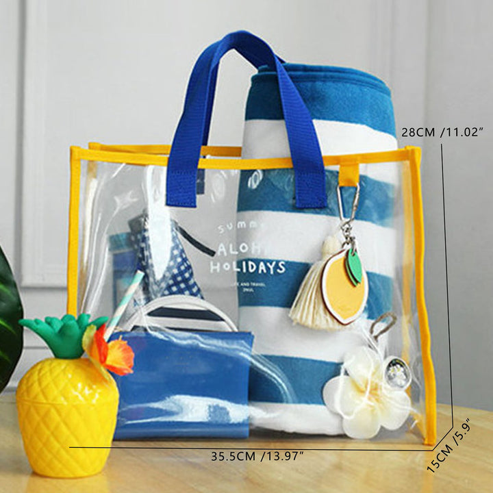 Transparent Beach Bag with Multiple Inner Compartments Bowlift