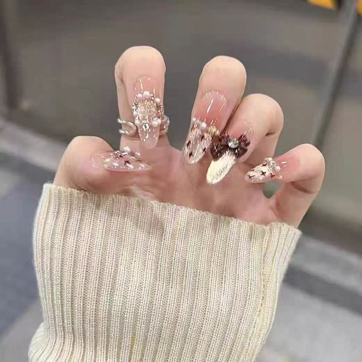 Artistic Cat-Themed Press-On Nail Set Bowlift