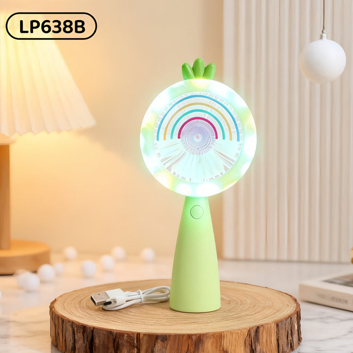 Women's Portable LED Fan with Playful Animal Design Bowlift