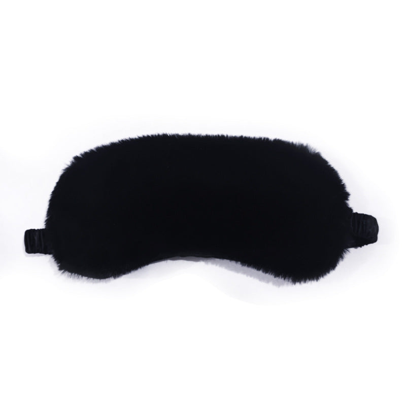 Women's fluffy ergonomic eye mask with adjustable satin band and soft faux fur cover Bowlift