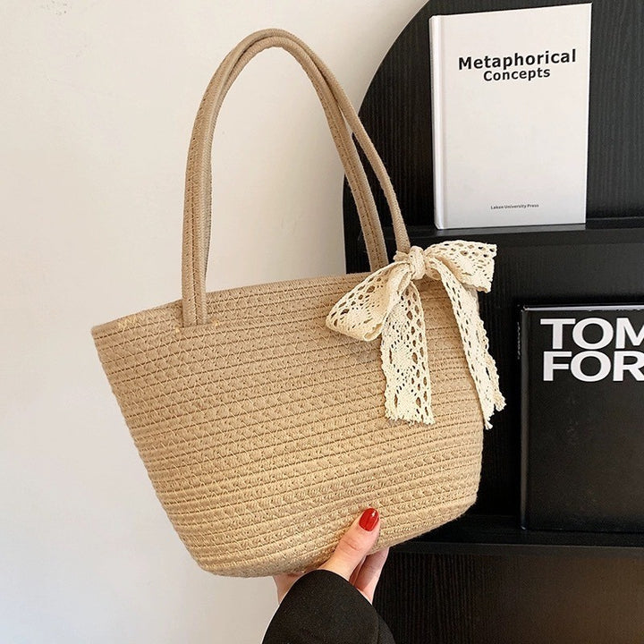 Women's handbag with decorative crochet tape Bowlift