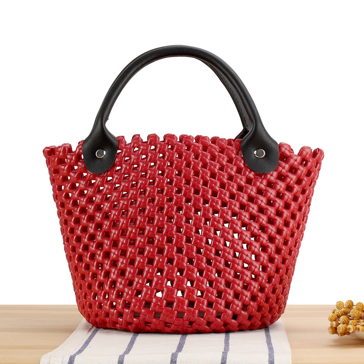 Basket bag with high-quality artificial leather handle Bowlift