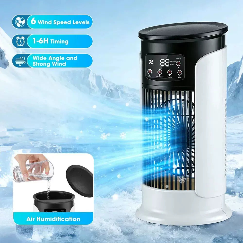 Unisex One Size compact personal evaporative tower cooler with refillable cooling packs, whisper-quiet fan and touch control Bowlift