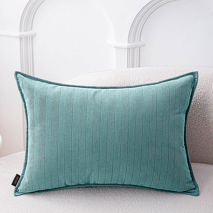 Decorative Herringbone Texture Cushion Cover with Piped Edge Bowlift
