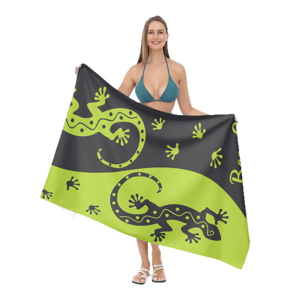 Beach towel with colorful gecko pattern Bowlift