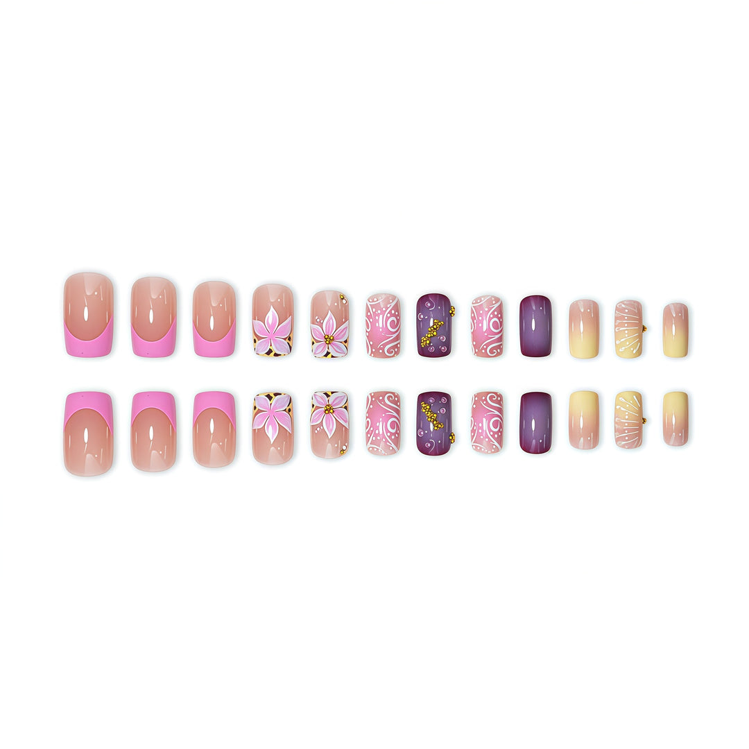 Artistic Decorative Press-On Nail Art Bowlift