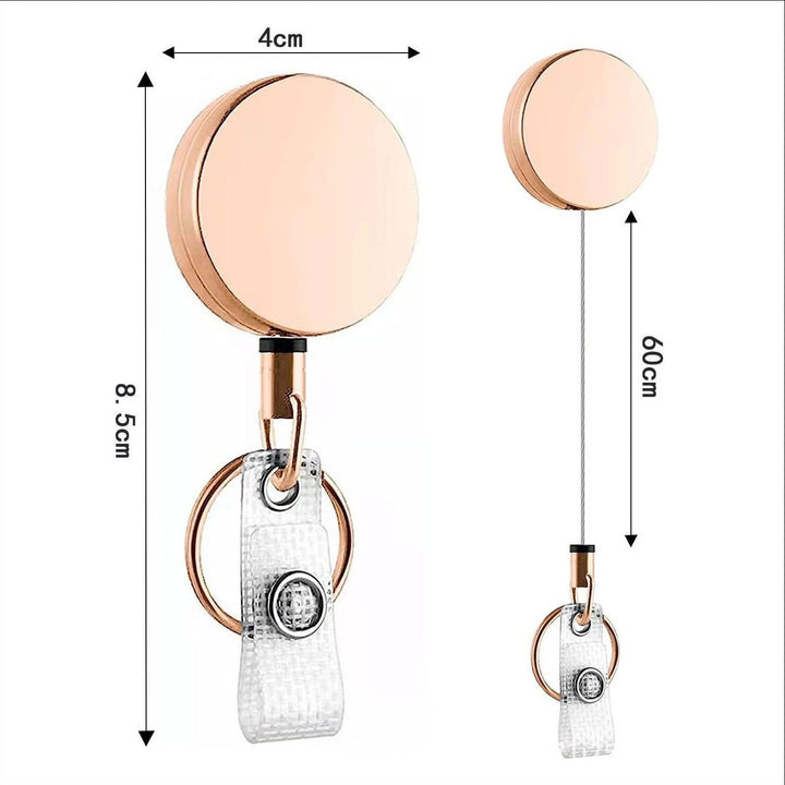 Retractable Metal Clip ID Badge Reel and Clear Card Holder Set Bowlift