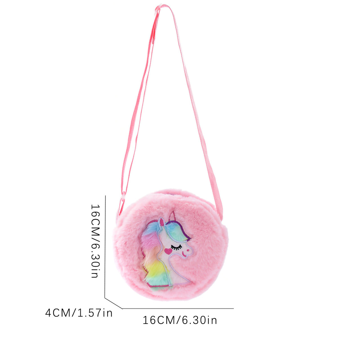 Plush shoulder bag with unicorn motif Bowlift