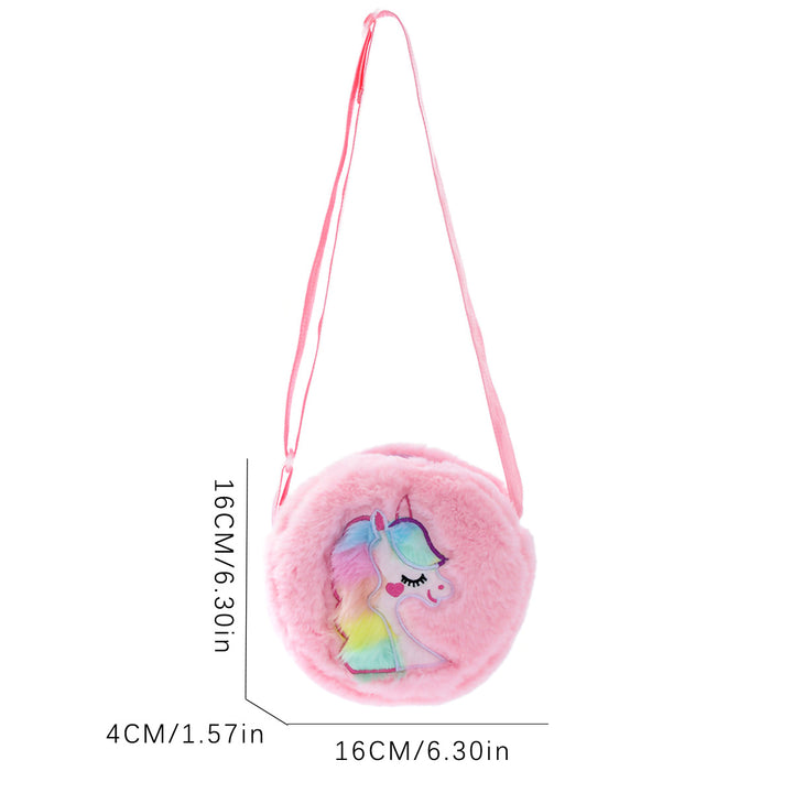 Plush shoulder bag with unicorn motif Bowlift