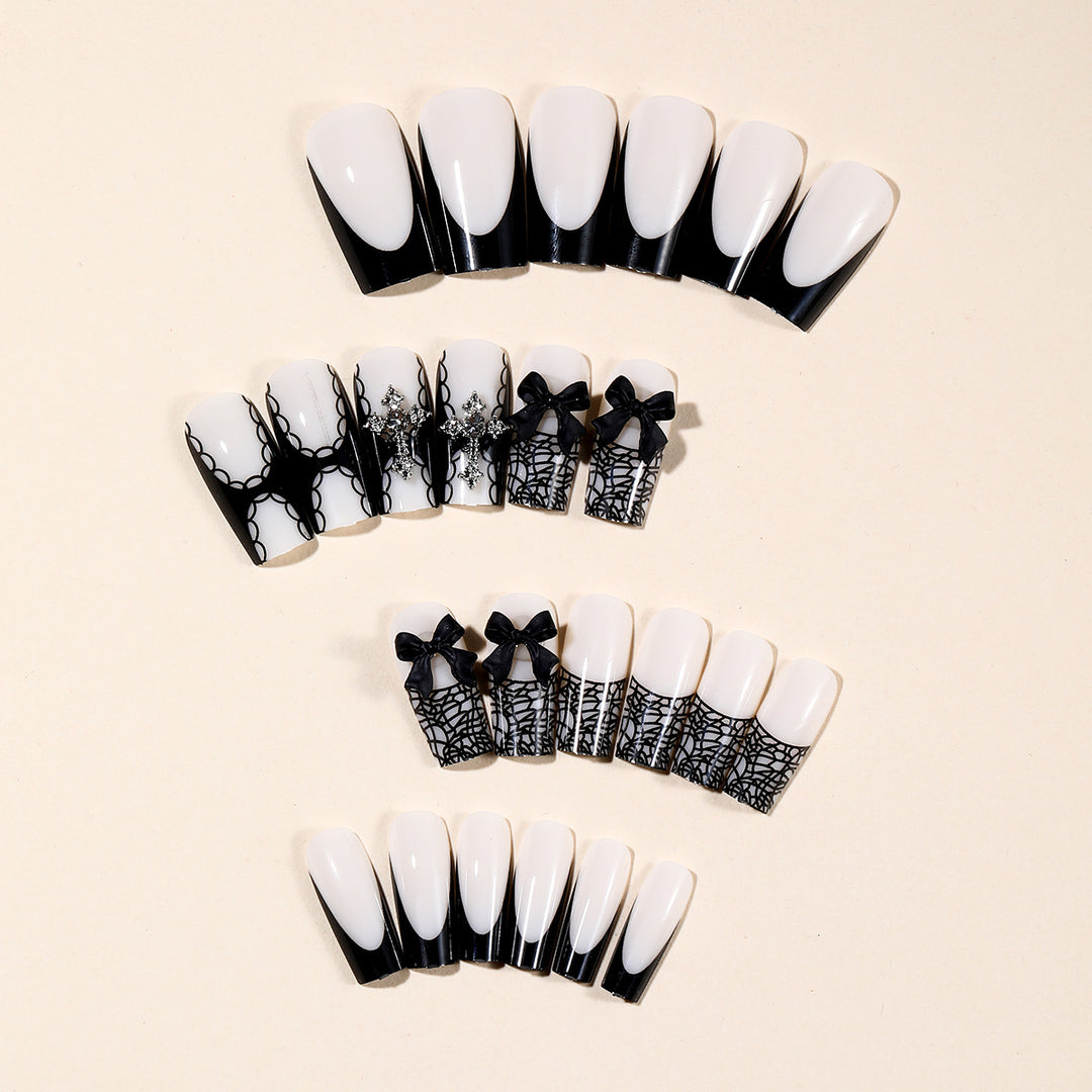 Gothic Inspired Stiletto Nail Art Extensions Bowlift