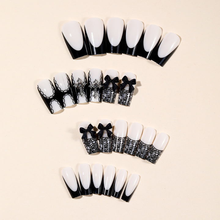 Gothic Inspired Stiletto Nail Art Extensions Bowlift