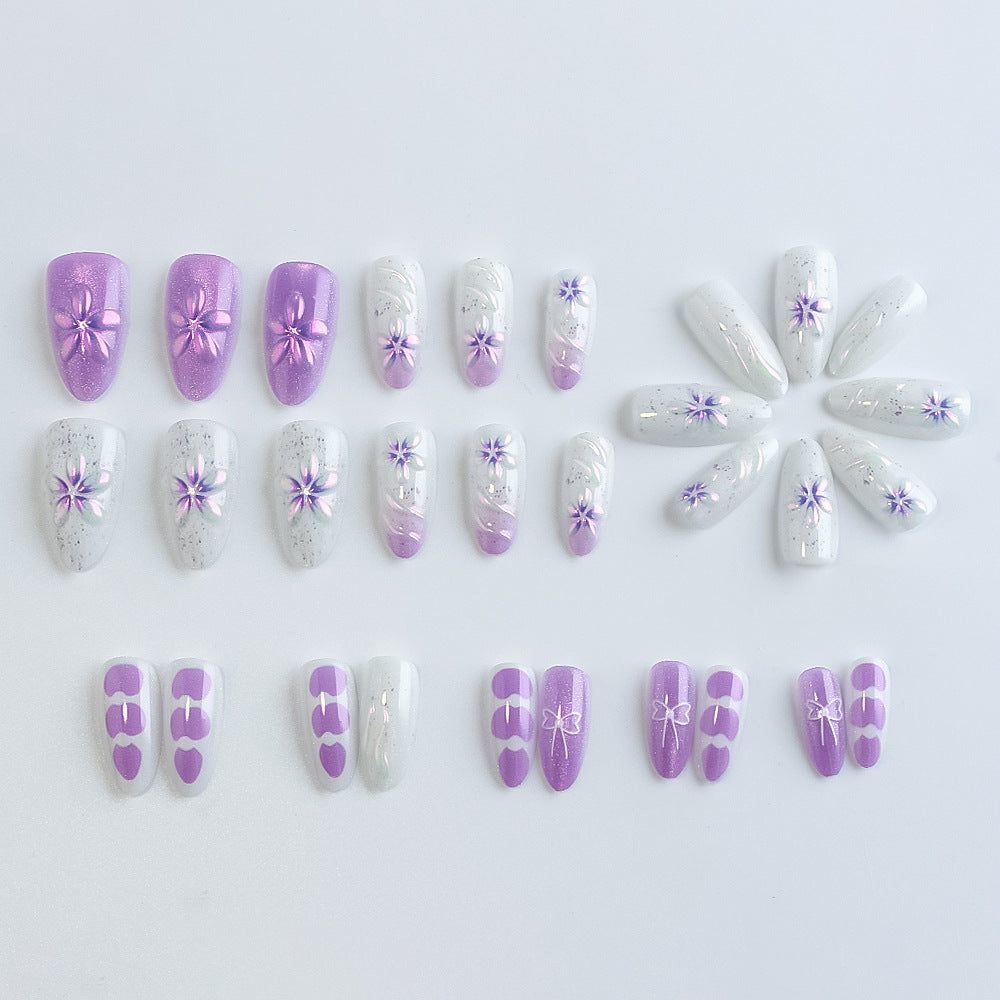 Decorative Floral Press-On Nail Collection Bowlift