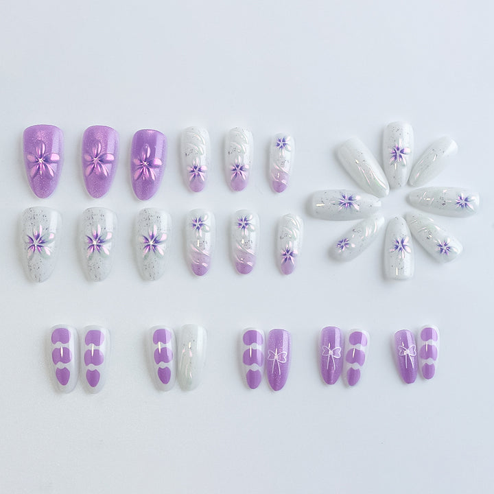 Decorative Floral Press-On Nail Collection Bowlift
