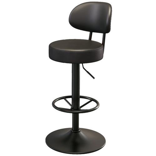 Height Adjustable Bar Stool With Padded Seat And Backrest Bowlift