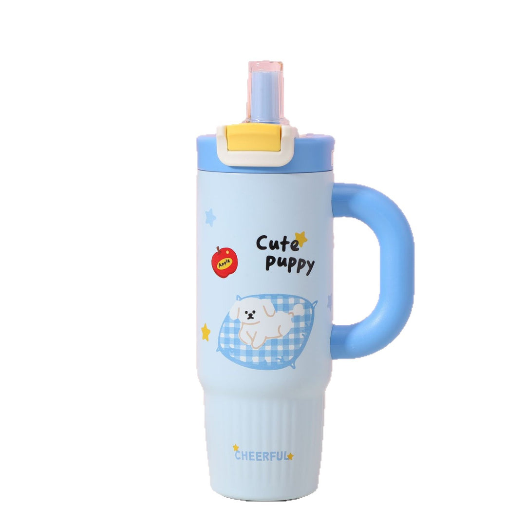 Cartoon-Printed Insulated Travel Mug Bowlift