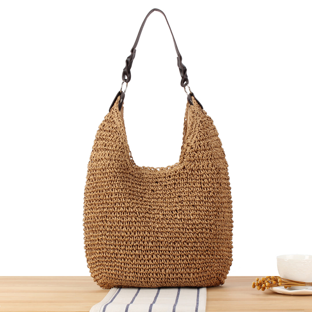 Handbag Made of Handmade Natural Braiding with Elegant Shoulder Strap Bowlift