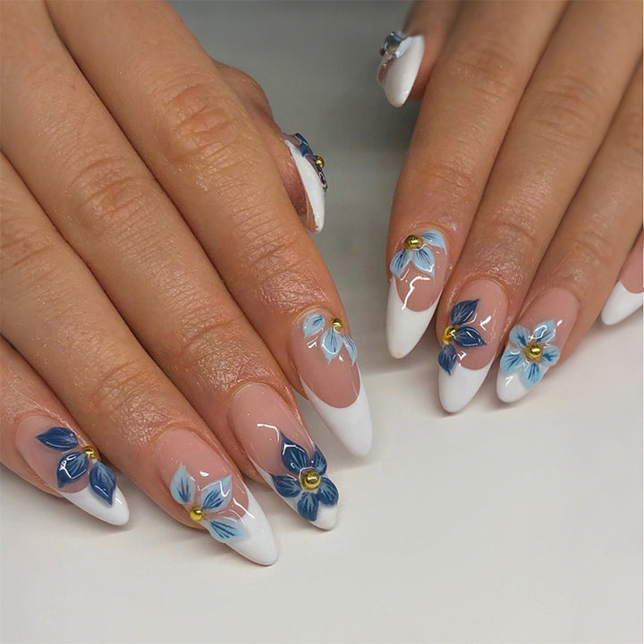 Creative nail art set with elaborate flower designs Bowlift