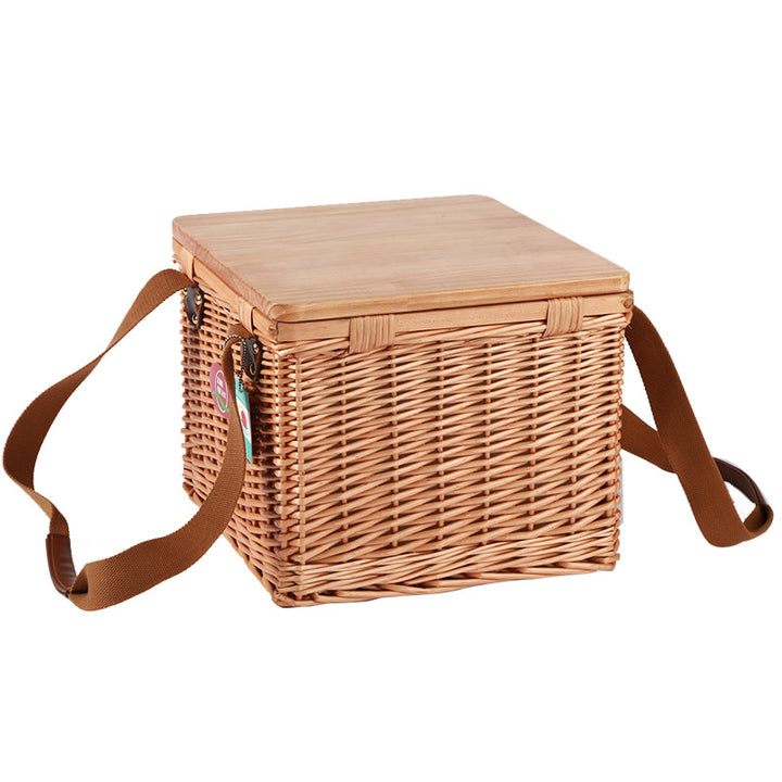 Ladies picnic basket made of high-quality natural material with sturdy wooden lid Bowlift