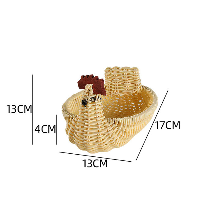 Unisex Braided Decoration Basket in Duck Shape Bowlift