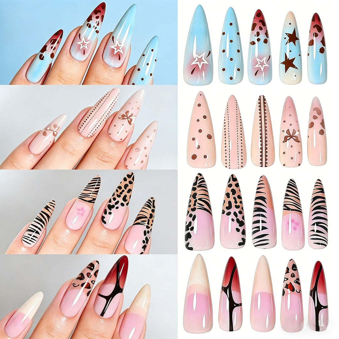Artistic Long Stiletto Press-On Nail Set Bowlift