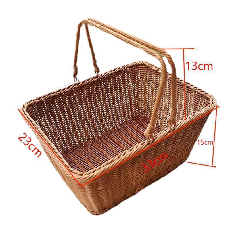 Handwoven Round Wicker Storage Basket Bowlift