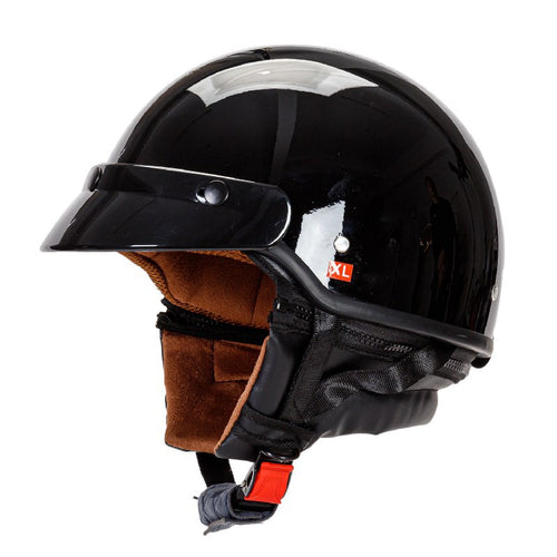 Lightweight Open-Face Motorcycle Helmet with Padded Interior Bowlift