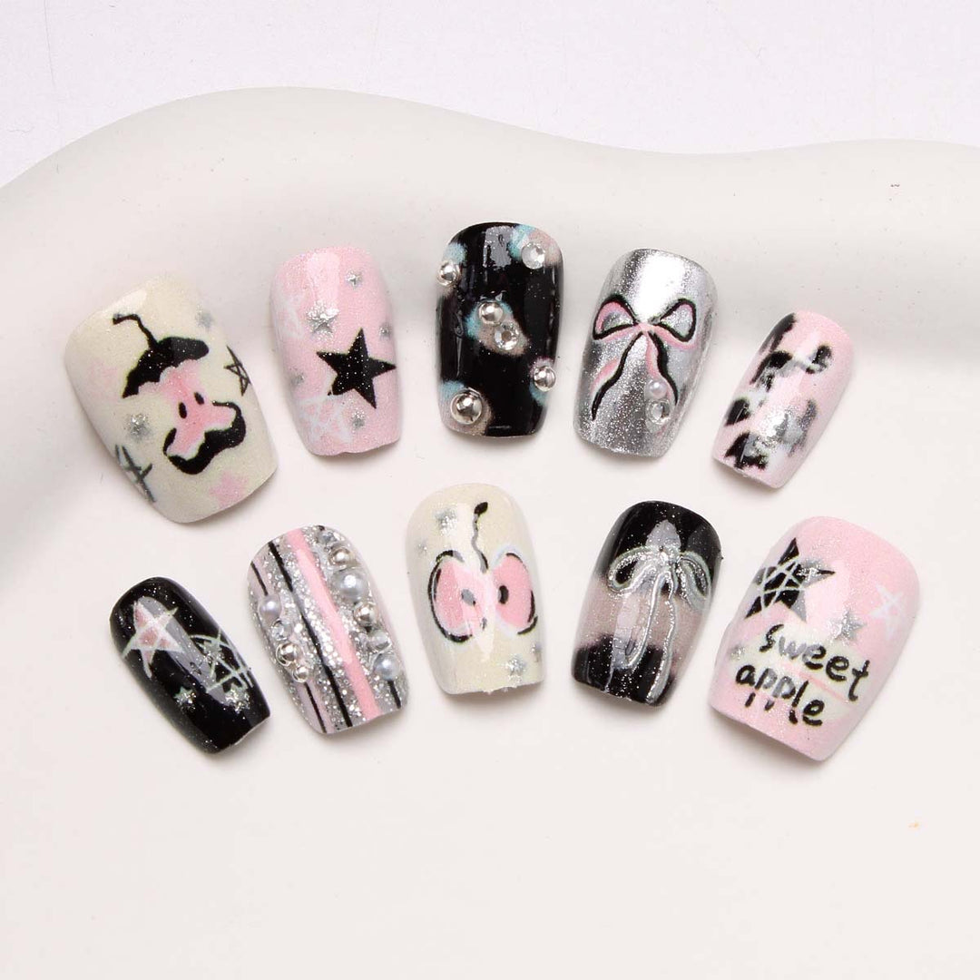 Artistic Press-On Nail Tips Set Bowlift