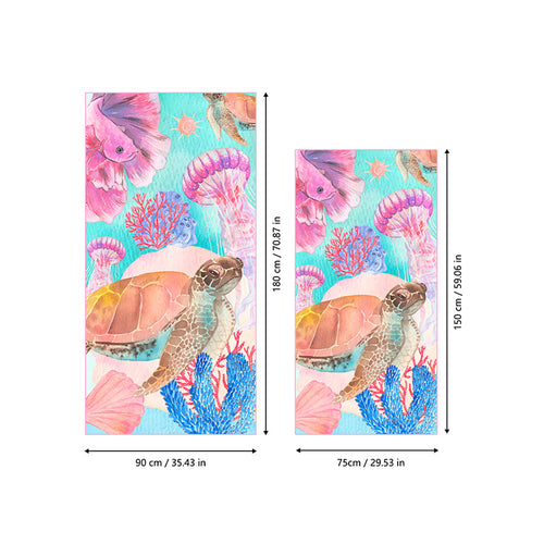 Beach towel with colorful underwater motif Bowlift