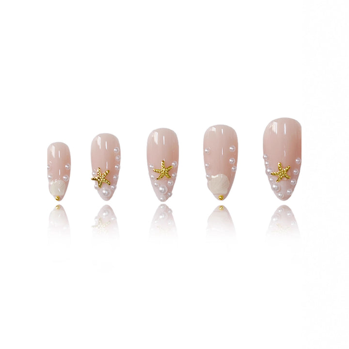 Ornate Seashell and Starfish Nail Art Enhancements Bowlift