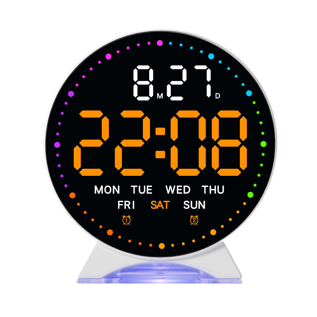 Digital alarm clock with large LED display and multifunctional display Bowlift