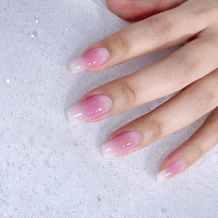 Artful Nail Extensions with Delicate Ombre Effect Bowlift