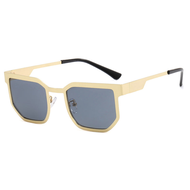 Ladies modern sunglasses in trendy rectangular design with narrow metal frame Bowlift