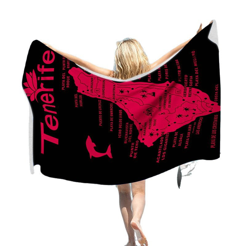 Beach towel with unique geographical motifs Bowlift