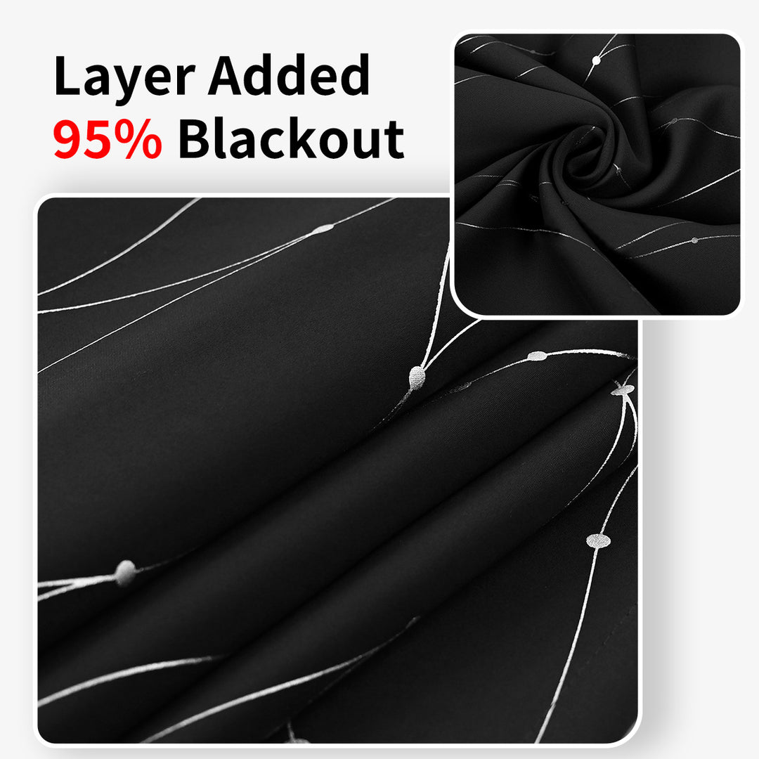 Blackout Wave Pattern Window Curtains