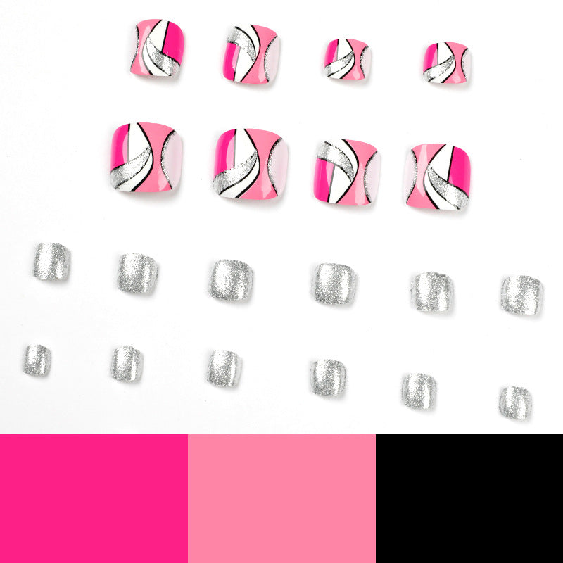 Artful toenail art with colorful geometric designs Bowlift