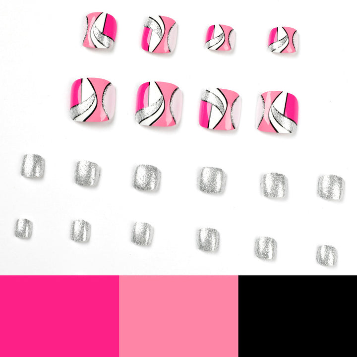 Artful toenail art with colorful geometric designs Bowlift