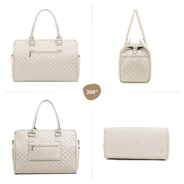 Padded handbag with detachable cosmetic pouch and organizer Bowlift