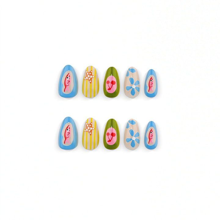 Creative Nail Art Set with Playful Designs Bowlift